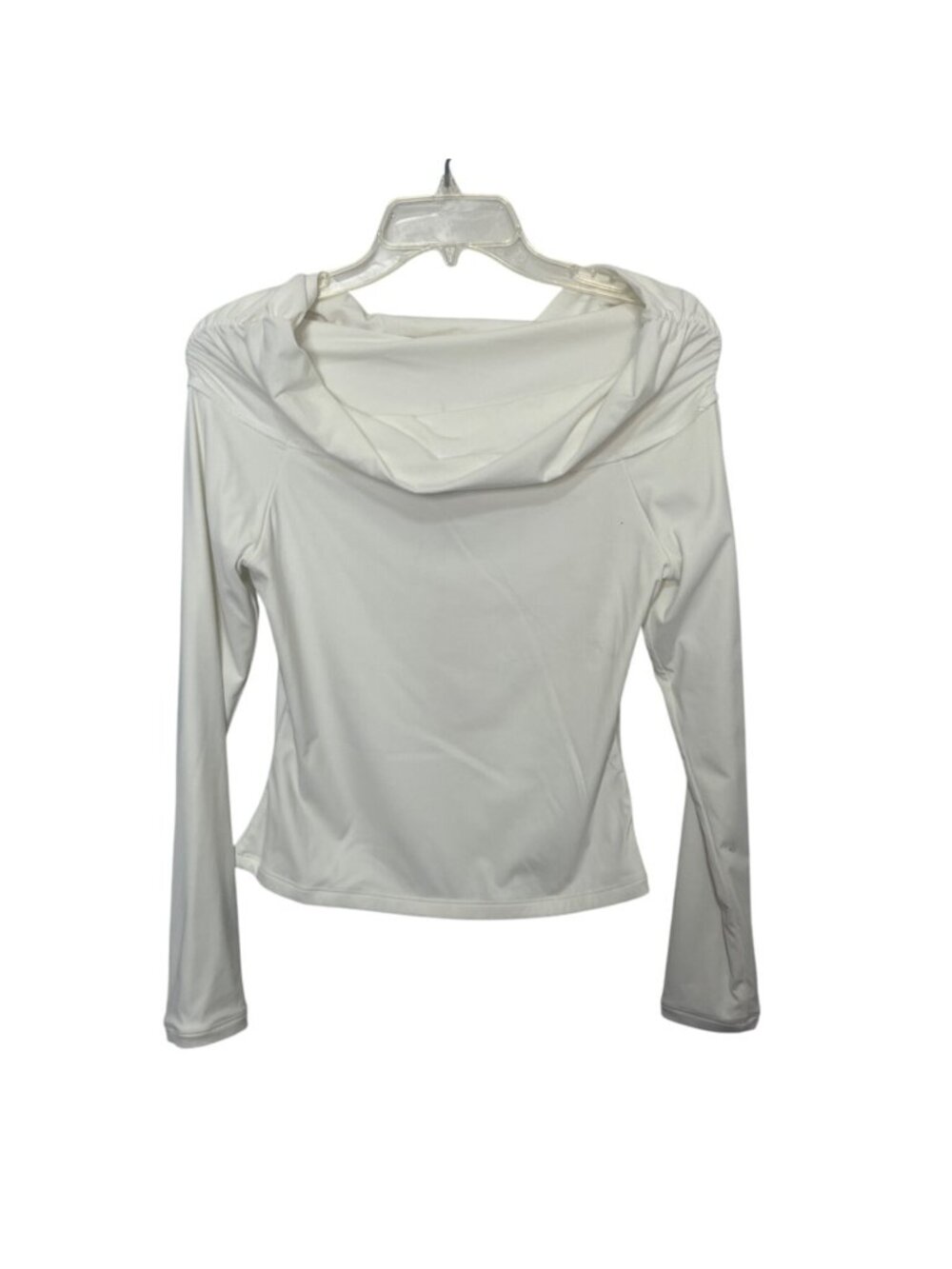 Qinsen Long Sleeve Cowl Neck Top Medium White